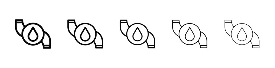 water pipes icon isolated vector on white background set