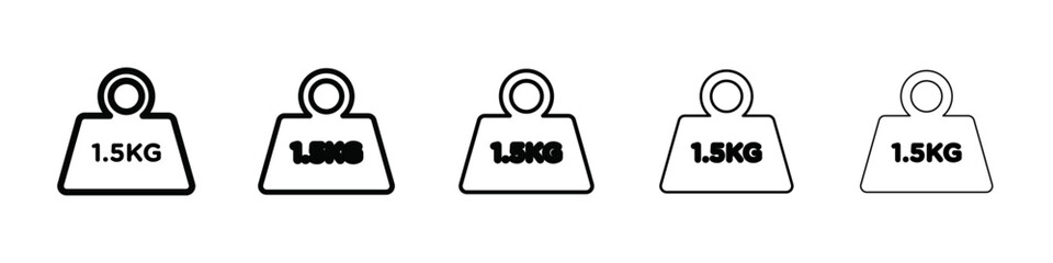 Weight kilogram icon isolated vector on white background set