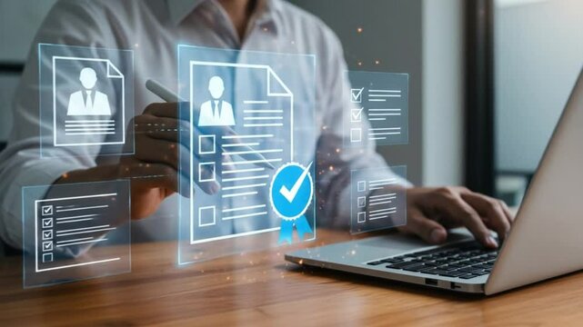 Recruitment and candidate selection process showcasing HR professionals using digital tools to evaluate talent and identify career opportunities, ensuring workforce success and organizational growth.