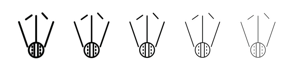 Wicket Stump icon isolated vector on white background set
