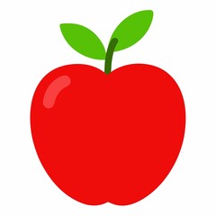 Simple red apple illustration isolated on white background