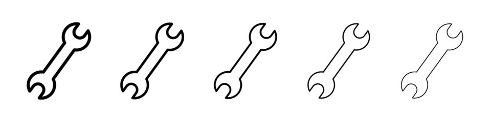 Wrench icon isolated vector on white background set