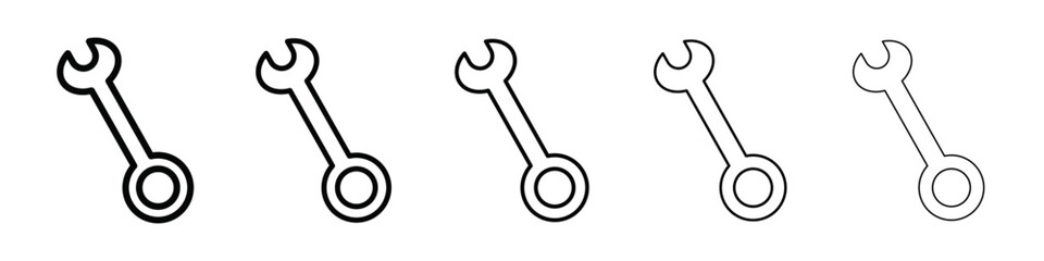 Wrench icon isolated vector on white background set