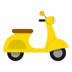 Yellow scooter illustration isolated on white background