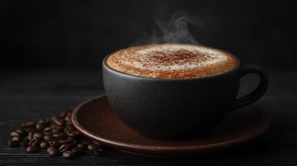 Hot coffee cup aromatic brew