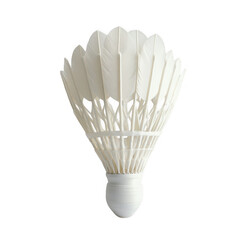 White badminton shuttlecock isolated on transparent background