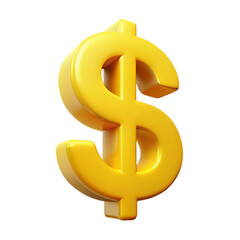Shiny golden 3d dollar sign symbolizing finance business and economic success