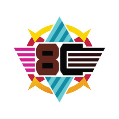 80s neon pattern design vector art