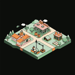 isometric urban estate