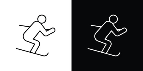 Skiing icon Design Template vector set for graphic work © Espinoza