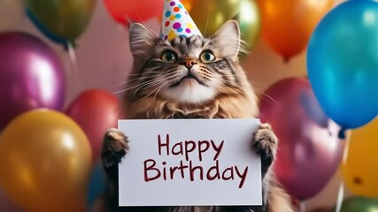 Cat Birthday Party Balloons. (2)