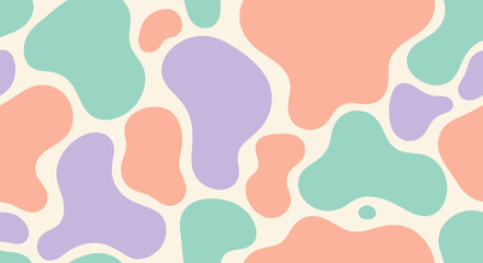 Abstract colorful shapes pattern in pastel colors on light background  