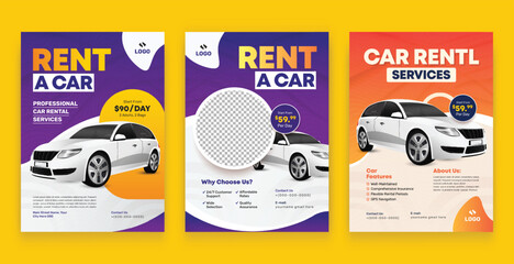 Car Rental Flyer Template with Discount Offer and Modern Design