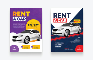 Car Rental Flyer Template with Discount Offer and Modern Design