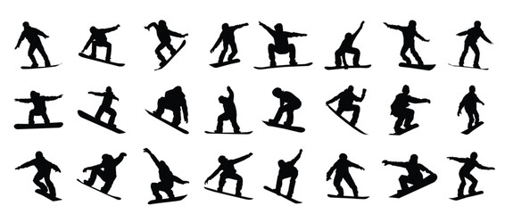 snowboarder vector silhouettes