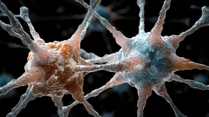 Exploring the Intricate Structures of Human Brain Cells Through High Magnification in Medical Laboratory Experiments
