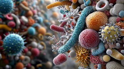 Exploring the Vibrant World of Colorful Viruses and Bacteria in a Medical Laboratory Experimentation Context