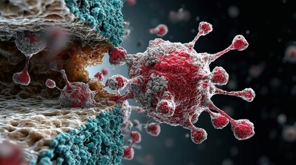 Exploring the Intricacies of Aggressive Cancer Cells: A 3D Visual Journey of Corona Structures in Medical Research Laboratories