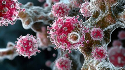Exploring the Intricacies of Bacterial Cells in a Medical Laboratory Experiment Revealing Red and White Substances