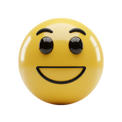 Fototapeta premium 3D Render of a Smiling Yellow Emoji isolated on transparent bacckground