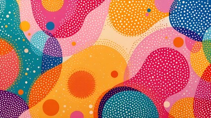 Abstract colorful composition with organic shapes