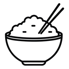 Bowl of Rice with Chopsticks