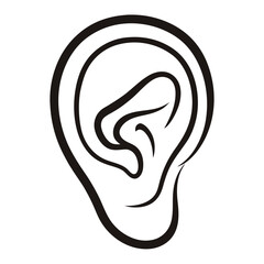 Ear Outline On White Background