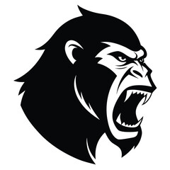  Fierce Gorilla Head  Vector Icon