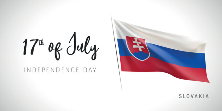 Slovakia independence day vector banner, greeting card