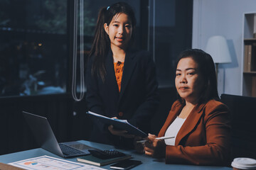 Business Documents, Auditor businesswoman checking searching document legal prepare paperwork or...