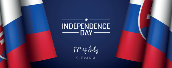 Slovakia independence day vector banner, greeting card