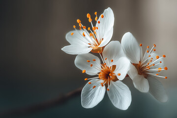 Delicate white blossoms spring flowers nature macro photography