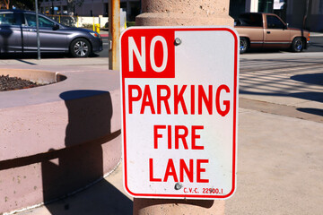 No Parking Fire Lane Sign