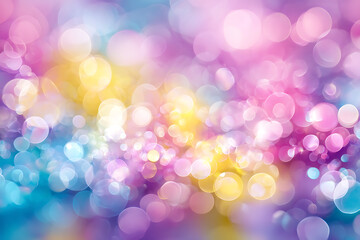 Fototapeta premium Pastel rainbow bokeh background bright colorful lights