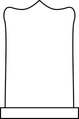Simple shape Tombstone appearance outline.
grave black line vector isolated.
Transparent background, SVG file.