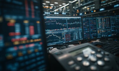 Traders analyzing stock market data in a financial trading room