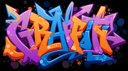 Graffiti Text Logo Urban Street Art Vector