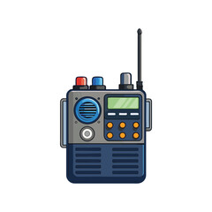 Fototapeta premium Portable Two-Way Radio Communication Device Illustration of a Handheld Transceiver