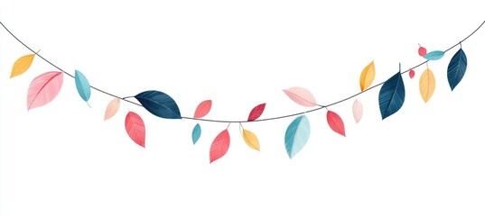 Colorful leaf garland