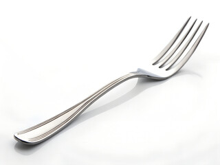 Bent fork isolated on a white background, shiny stainless steel, kitchen too