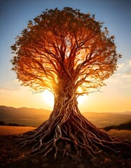 Majestic Tree of Life at Sunset