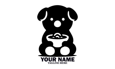 Illustration vector cute dog eating ramen noodles. cute dog eating ramen noodles animal cartoon concept isolated and logo art