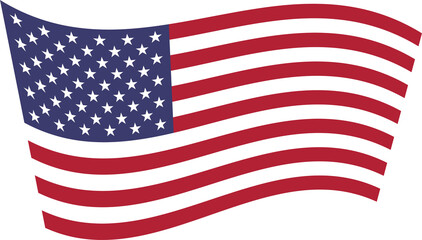 american flag on transparent background