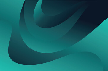 Abstract Teal Waves With Gradient Effect