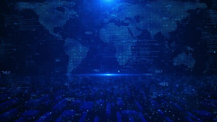 Broadcast Communications World Map Broadcast Broadcast News Background. Abstract Digital Globe, Futuristic Technology. 3d Earth Digital Connected Network. Worldwide Big Data Cloud. World Connections - Powered by Adobe