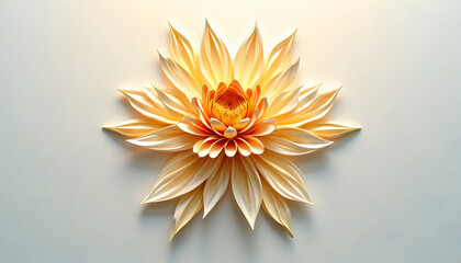 Blooming Paper Flower Art with Delicate Petals and Warm Tones