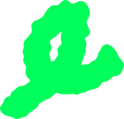 colorful green wiggly squiggly line isolated on transparent png background