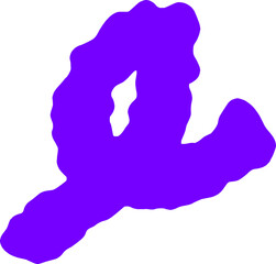 colorful blue purple wiggly squiggly line isolated on transparent png background