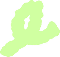 colorful pastel lime wiggly squiggly line isolated on transparent png background
