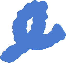 colorful gentle blue wiggly squiggly line isolated on transparent png background